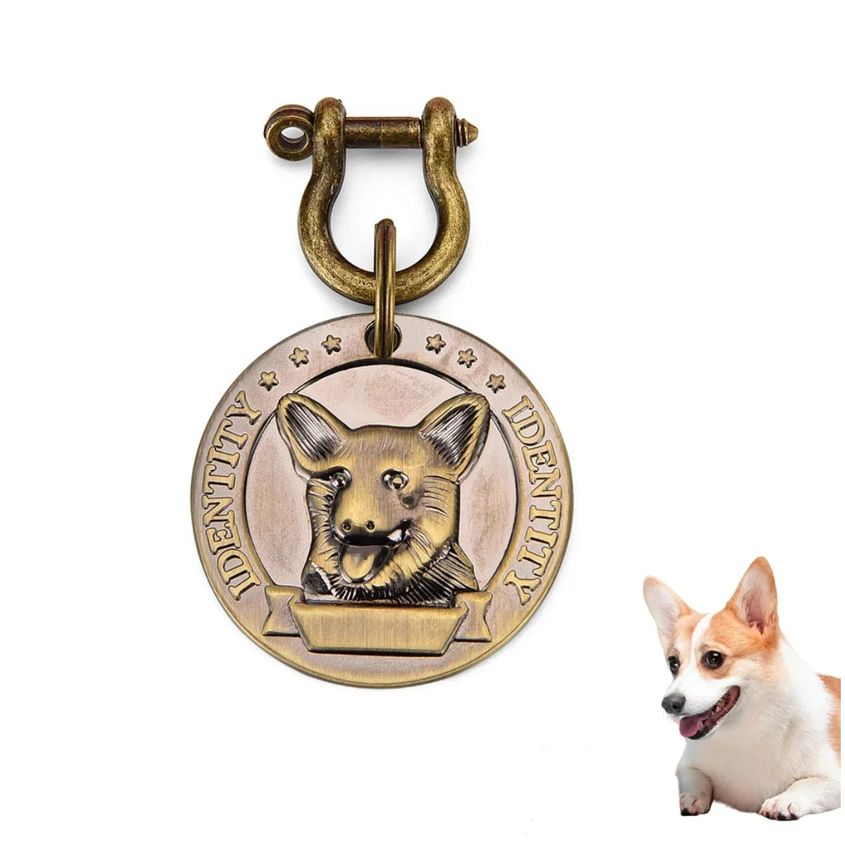 VIP Pets ID Tag Customizable Engraved  for Dog Cat Bronze Nameplate Tags Personalized  Address Number Dogs Collar ID Pendant