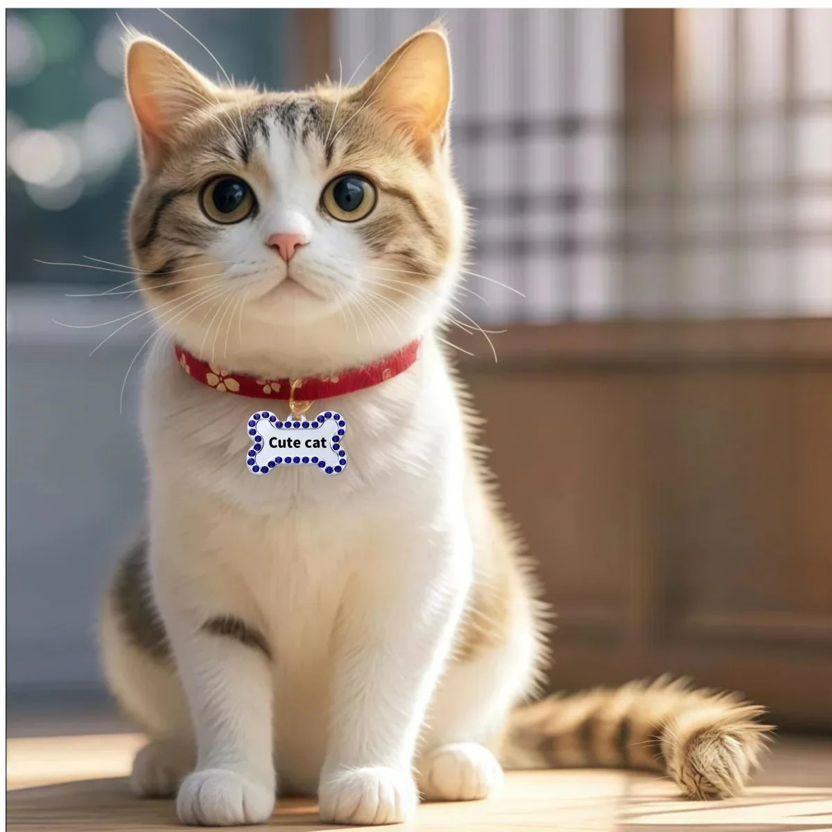 VIP Pets ID Tag Customizable Engraved  for Dog Cat Bronze Nameplate Tags Personalized  Address Number Dogs Collar ID Pendant