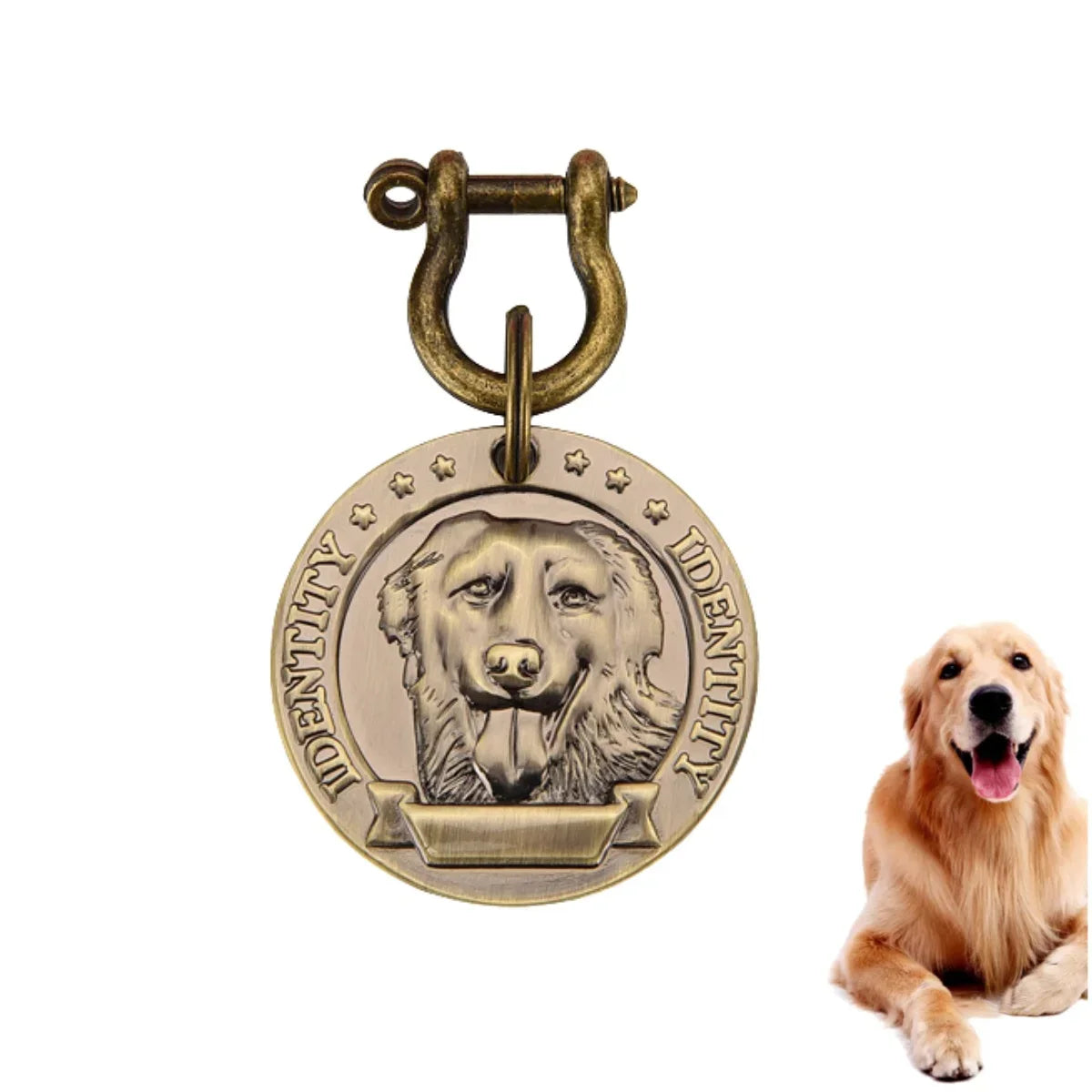 VIP Pets ID Tag Customizable Engraved  for Dog Cat Bronze Nameplate Tags Personalized  Address Number Dogs Collar ID Pendant