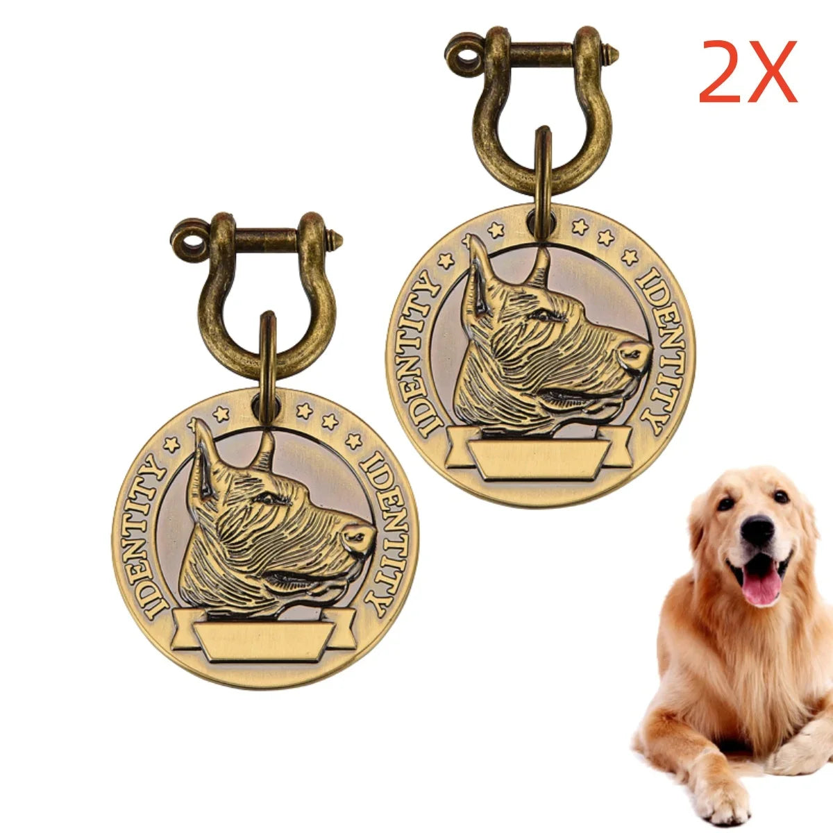 VIP Pets ID Tag Customizable Engraved  for Dog Cat Bronze Nameplate Tags Personalized  Address Number Dogs Collar ID Pendant