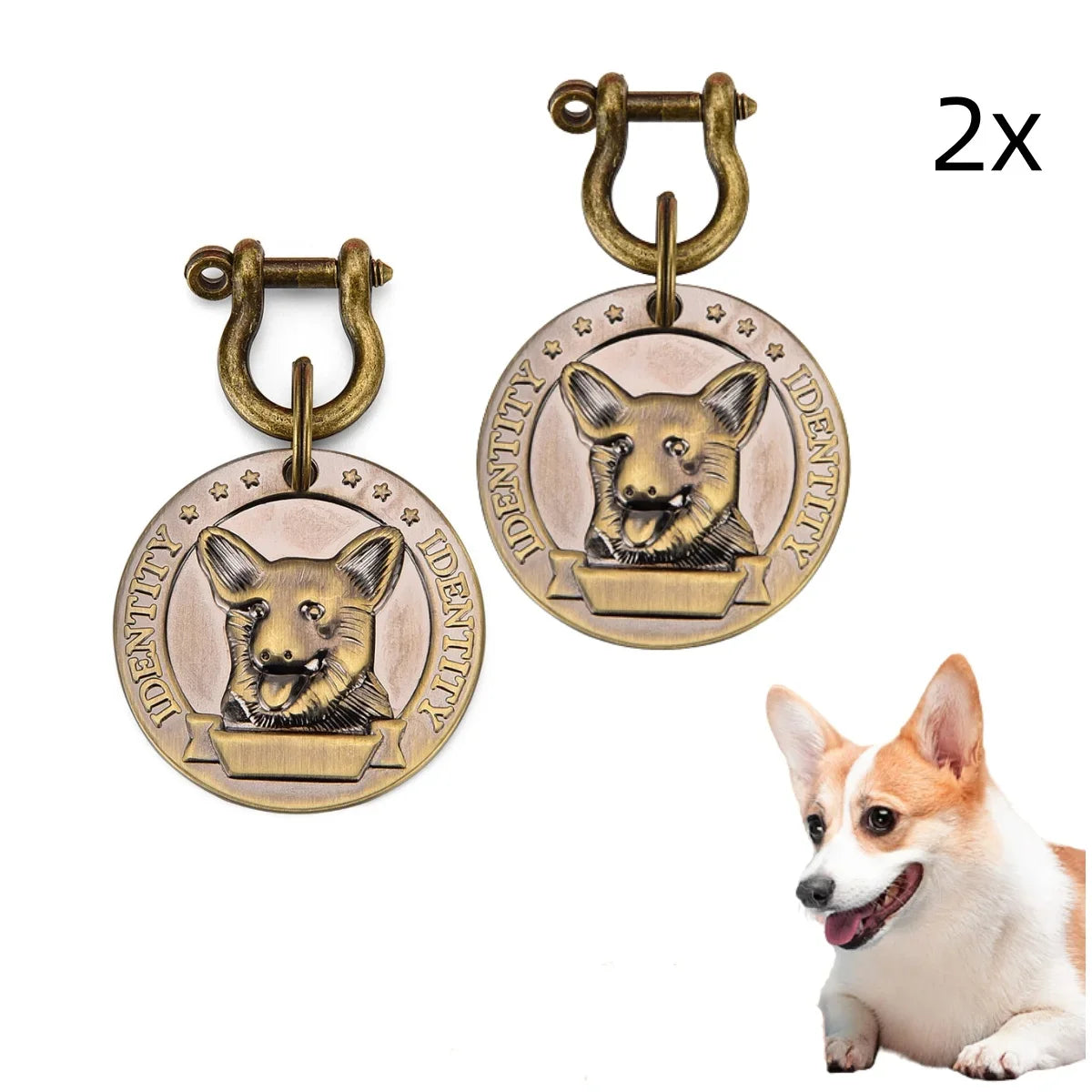 VIP Pets ID Tag Customizable Engraved  for Dog Cat Bronze Nameplate Tags Personalized  Address Number Dogs Collar ID Pendant